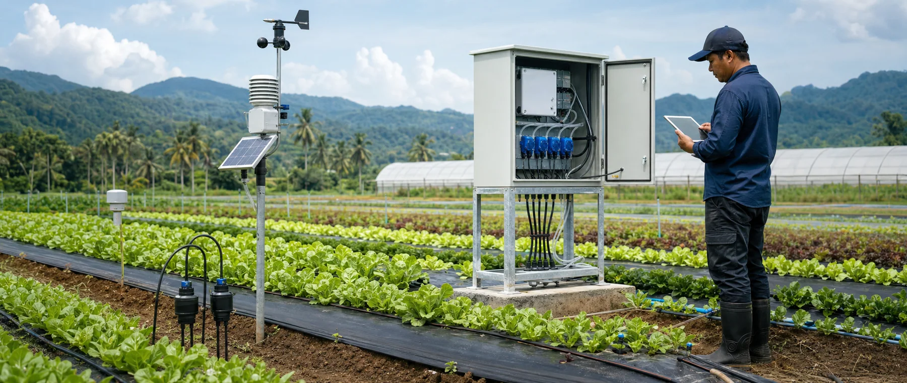 Field sensing, irrigation, dosing and remote farm visibility designed around practical growing operations.