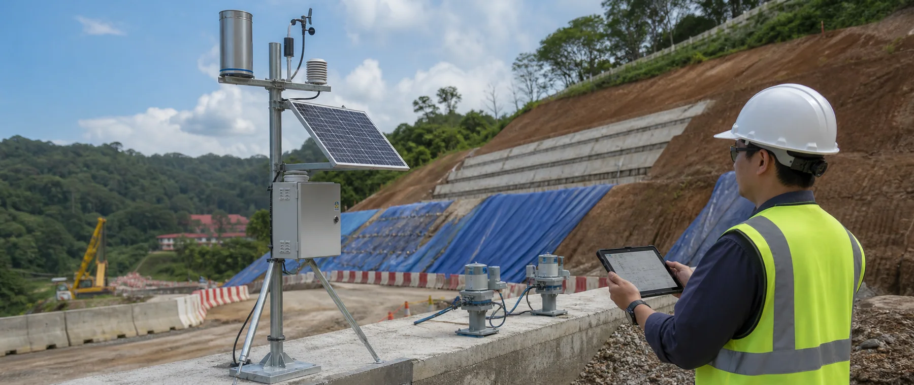 Remote environmental, ground, asset and site monitoring for changing construction environments.