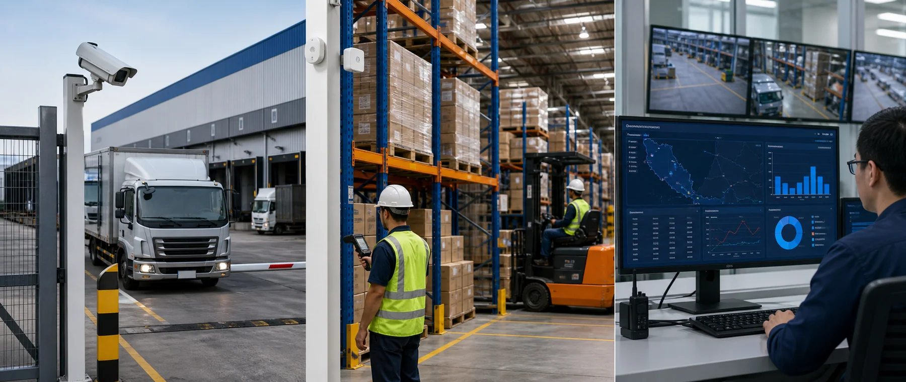 Asset, vehicle, environment and workflow visibility across warehouses, yards and distributed operations.