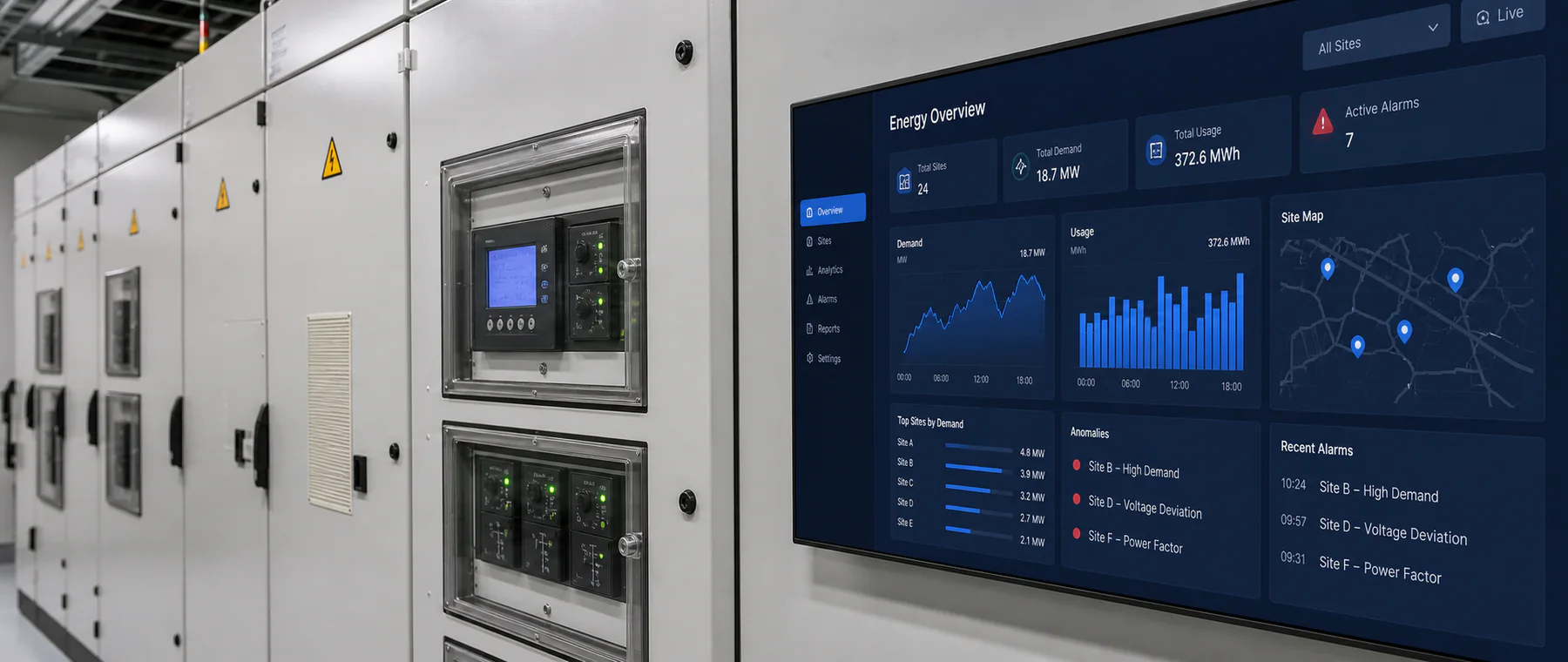 Multi-site electrical usage, demand and exception monitoring for clearer energy decisions.