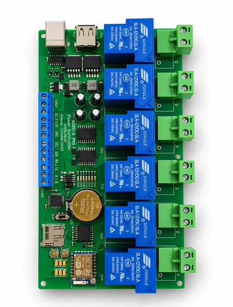 Wi-Fi High Power Power Controller PCB on a white background